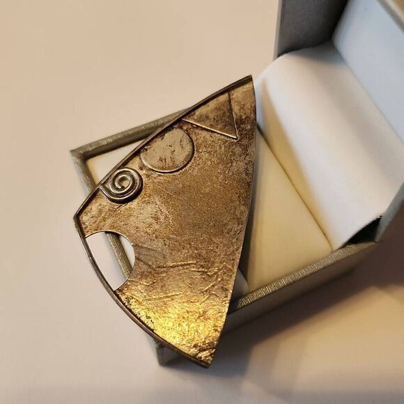 Vintage Barbara Sucherman Womens Modernist Minimalist Brooch Sterling Silver 925 - Picture 8 of 10